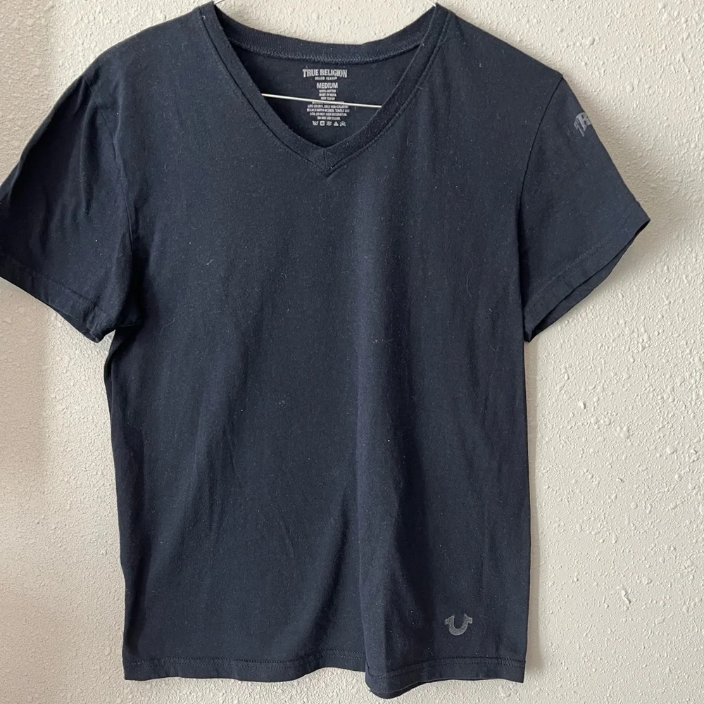 True Religion T‎ Shirt Size Medium Black Short Sleeve Basic Blank